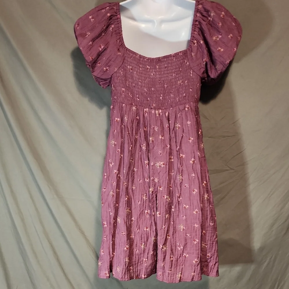 Aeropostale Mauve Floral Midi Dress - Picture 4 of 7